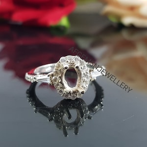 7X5 MM Oval Semi Mount Ring-Blank Ring-Unset Ring-Prong Setting Ring-Without Stone Ring-925 Sterling Silver Ring-Setting Ring