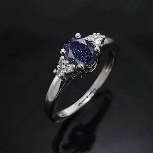 ヴィンテージ モルガナイト リング スターリングシルバー ハロー