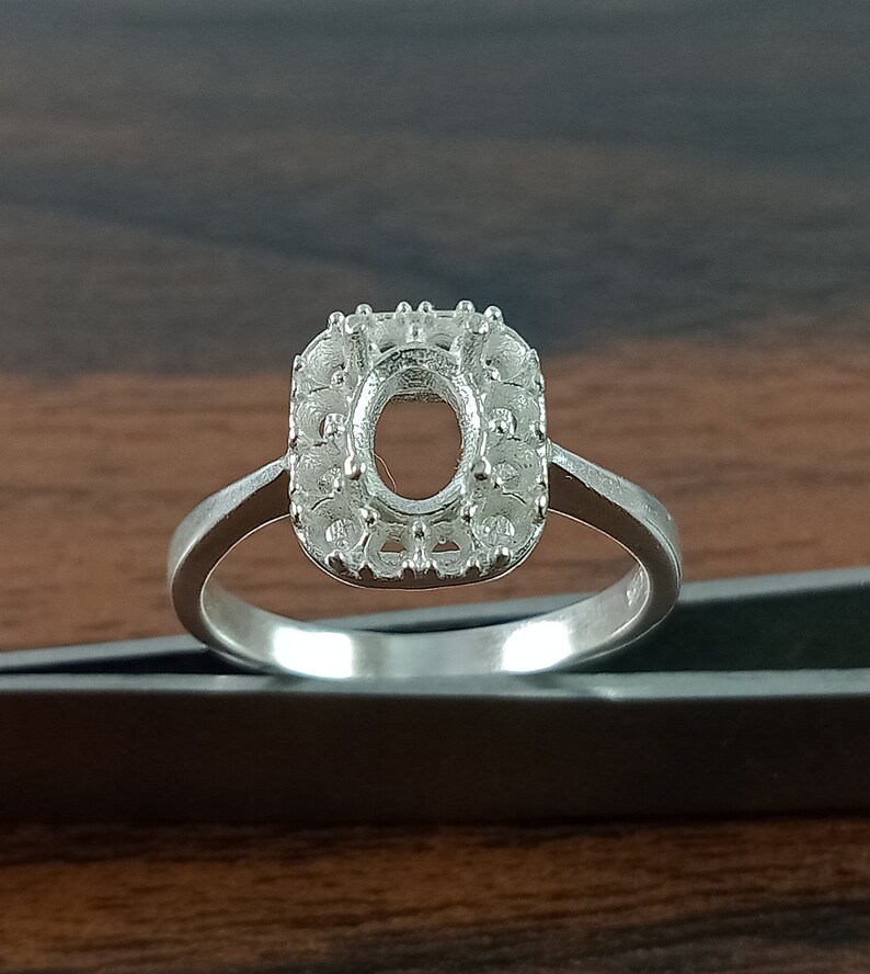 7X5MM Oval Semi Mount Ring-Without Stone Ring-Ready To be Set With Your Own Stone-925 Sterling Silver Ring-Promise Ring-Prong Setting Ring