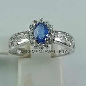 Vintage Oval Tanzanite Ring- Sterling Silver Ring- Tanzanite Engagement Ring- Promise Ring- December Birthstone Anniversary Gift For Her
