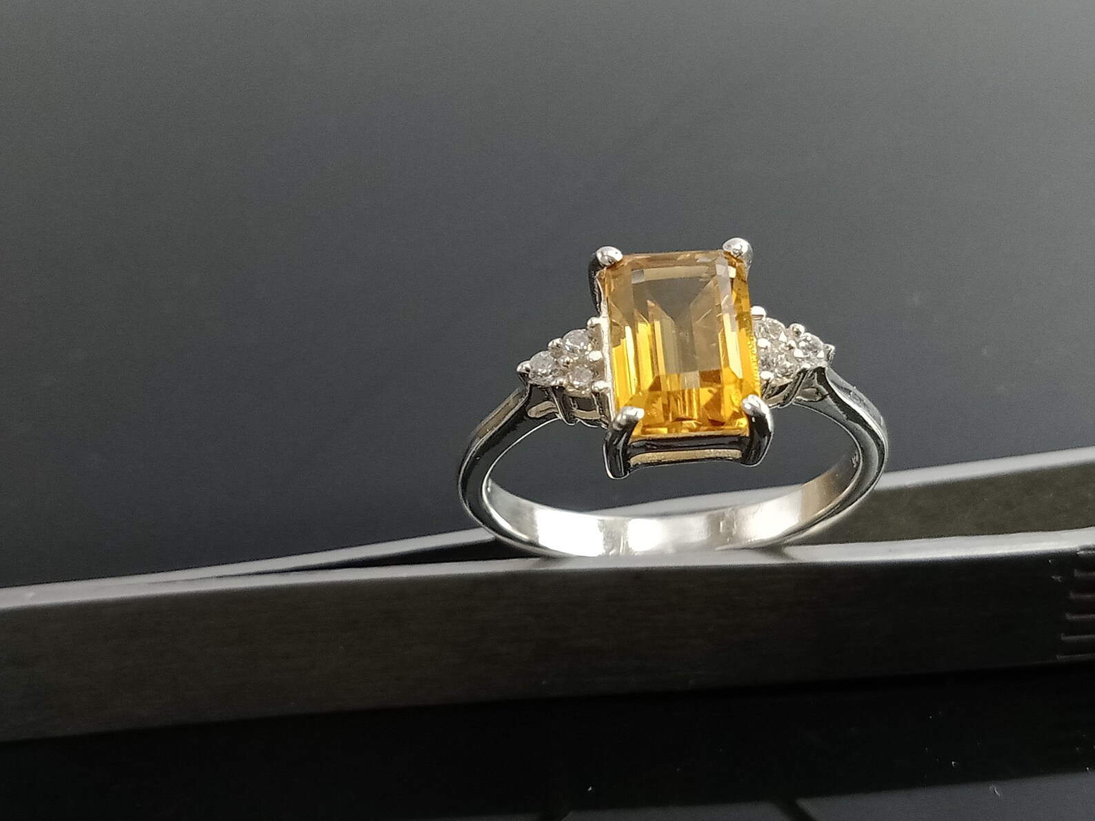 Gift Ring-Golden Topaz Ring-Yellow Topaz Ring-Vintage | Etsy