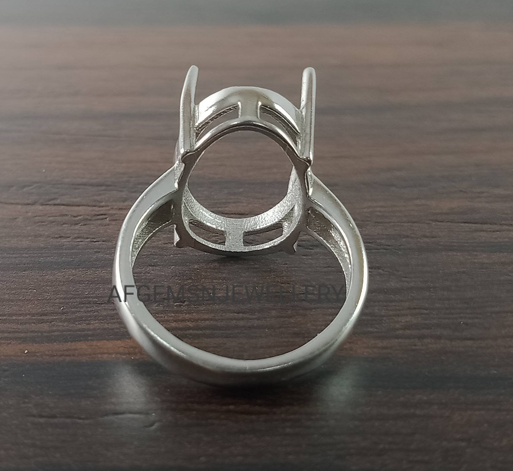 Semi-monture De Bague En Argent 925 - Pierre Ovale 10x8 Mm - Toutes Tailles Sur Commande