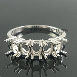 3X5MM Oval Semi Mount Ring-Multi Mount Ring-Without Stone Ring-Engagement Ring-Unset Ring-925 Sterling Silver Ring-Prong Setting Ring