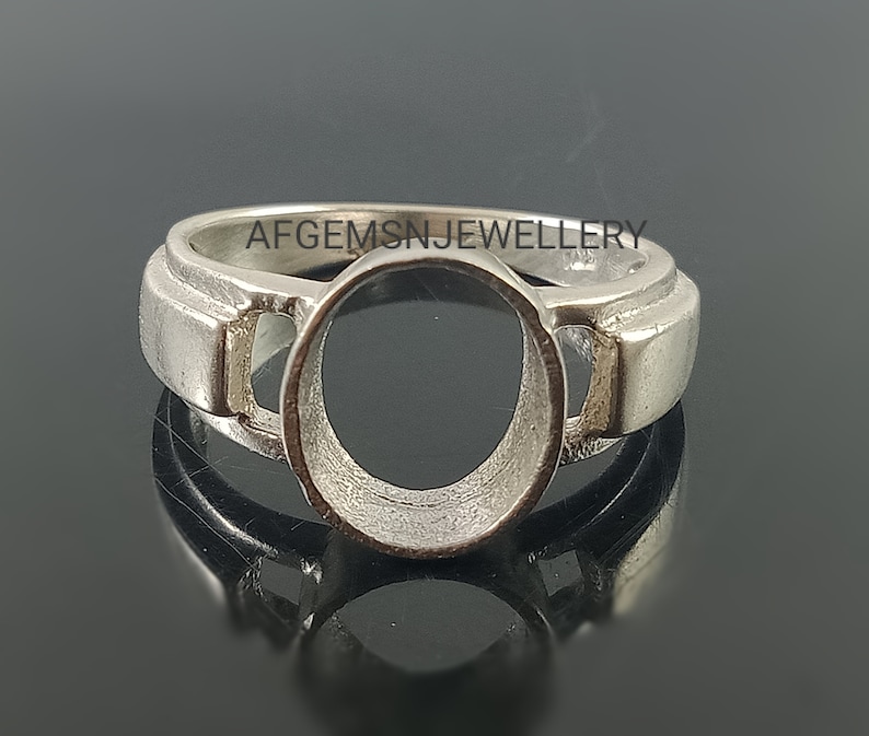 8X10 MM Oval Semi Mount Ring-Without Stone Ring-Promise Ring-Unisex Ring-925 Sterling Silver Ring-Oval Ring-Bezel Setting Ring