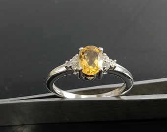 Bague topaze jaune-Natural Golden Topaz Ring-925 Sterling Silver Ring-Golden TOPAZ Jewelry-vintage Ring-Birthstone TOPAZ Ring