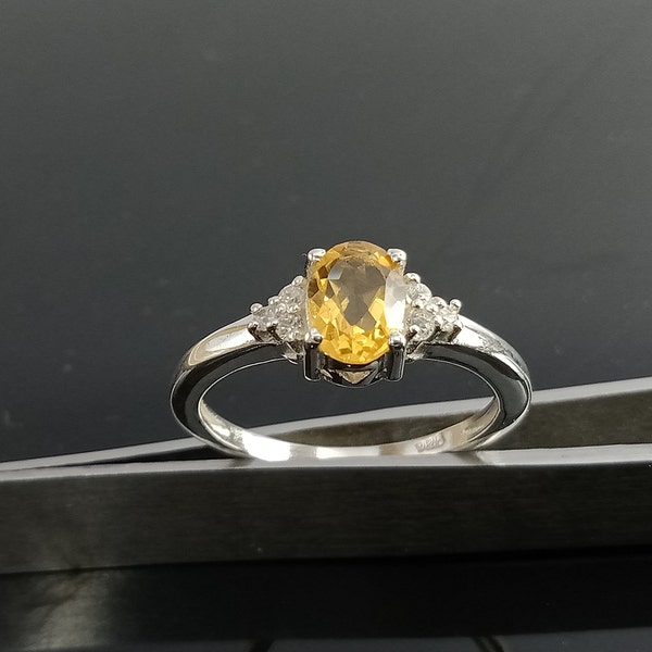 Gele topaas ring-natuurlijke gouden topaas ring-925 sterling zilveren ring-gouden TOPAZ sieraden-vintage ring-Birthstone TOPAZ ring