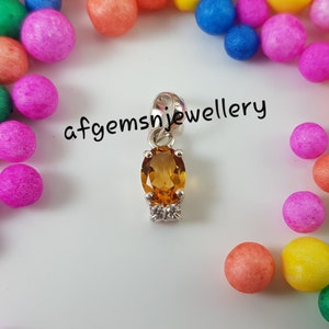 Oval Shaped Topaz Necklace, November Birthstone Pendant, Golden Topaz Pendant, Yellow Gems Pendant, Bridal Pendant