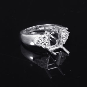 7X10 MM Emerald Cut Semi Mount Ring-Without Main Stone Ring-925 Sterling Silver Ring-7x10mm Octagon Prong Setting Ring