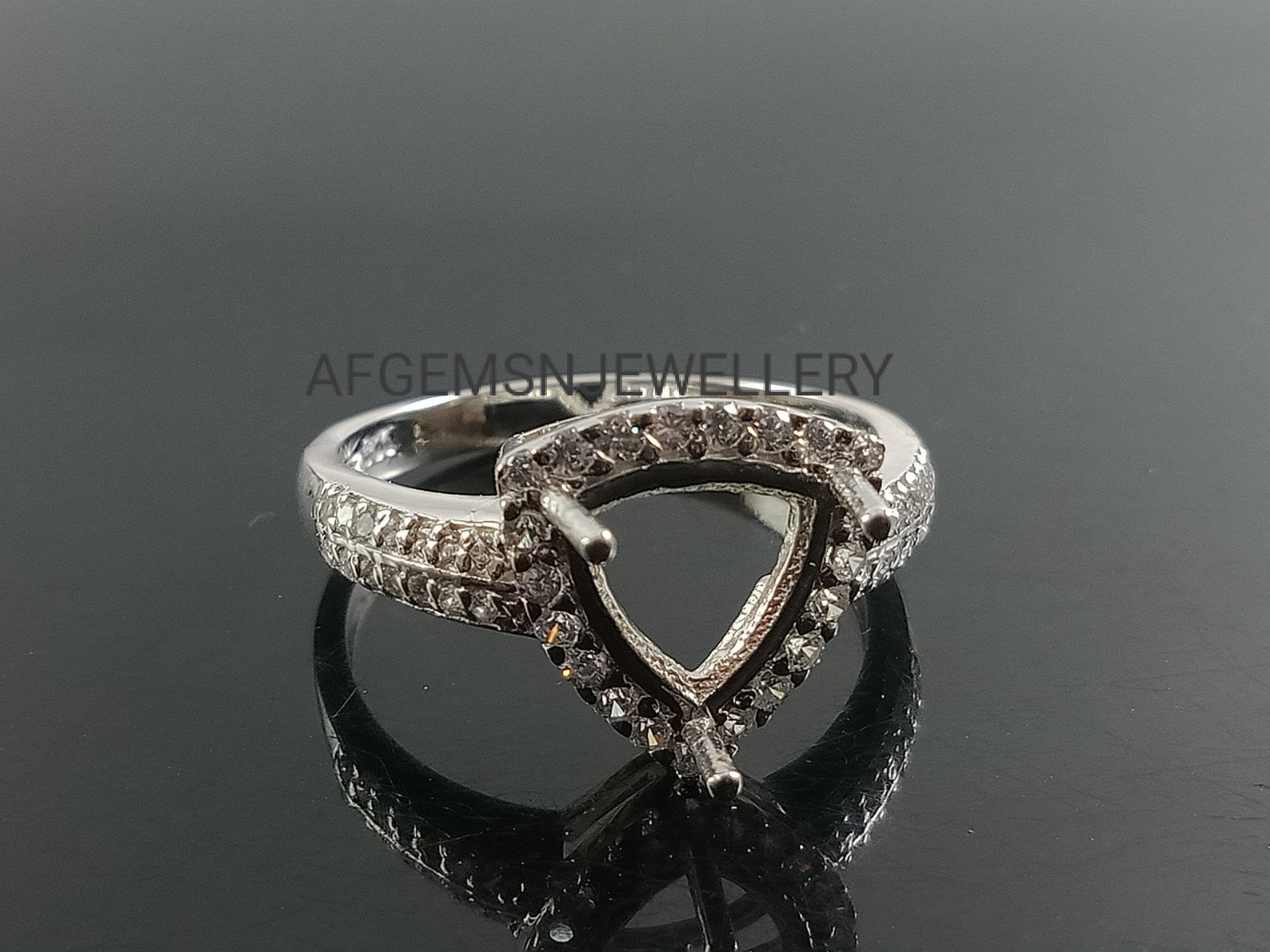 8X8 MM Trillion Semi Mount Ringwithout Stone Ringmount Etsy