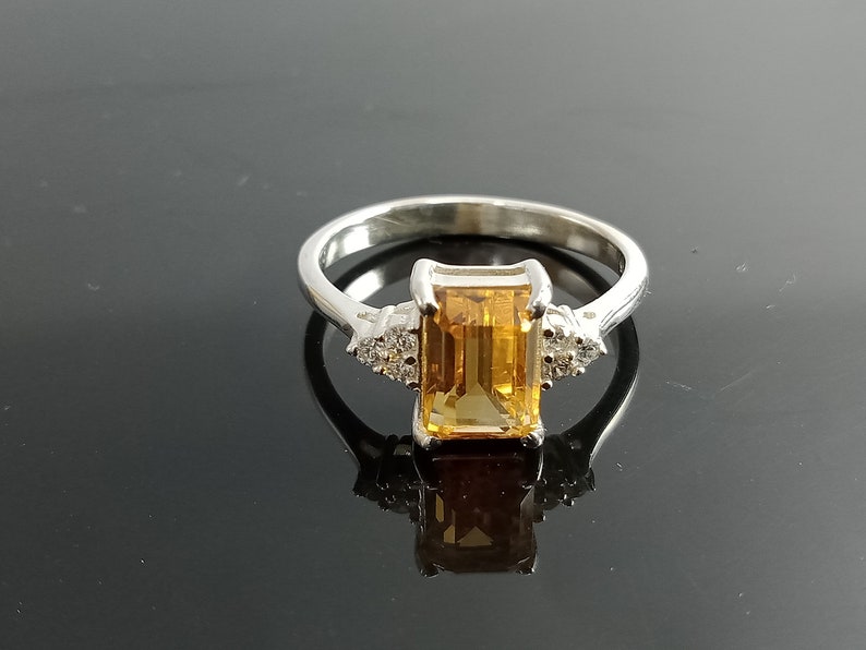 Gift Ring-Golden Topaz Ring-Yellow Topaz Ring-Vintage Ring-Birthstone Topaz Ring-Natural Golden Topaz Gemstone Ring-Promise Ring-Topaz Ring image 3