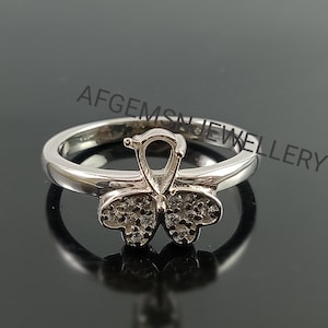 6X4 MM Pear Semi Mount Ring-Without Stone Ring-Ready To be Set With Your Own Stone-925 Silver Ring-Pear Mount Ring-Prong Setting Ring