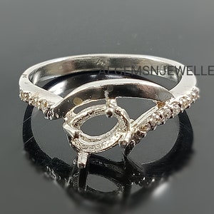 7X5MM Oval Semi Mount Ring-Without Stone Ring-Promise Ring-Women Ring-925 Sterling Silver Ring-7x5 MM Oval Ring-Prong Setting Ring