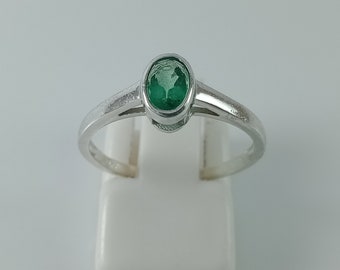 Donne Anello Smeraldo-Anello Verde Smeraldo-Anello Argento Smeraldo-Matrimonio Anello Smeraldo-Dichiarazione Anello Smeraldo-Promessa Anello-Birthstone Anello Smeraldo