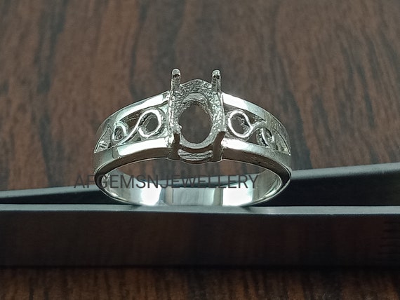 Oval semi mount ring on sale settings