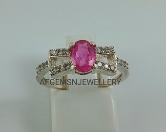 Vintage Ruby Ring-Silver Ruby Ring-Gemstone Ruby-Red Ruby Ring-Unique Ruby Ring-July Birthstone Stone Ruby-Red Ruby-Ruby Jewelry Ring