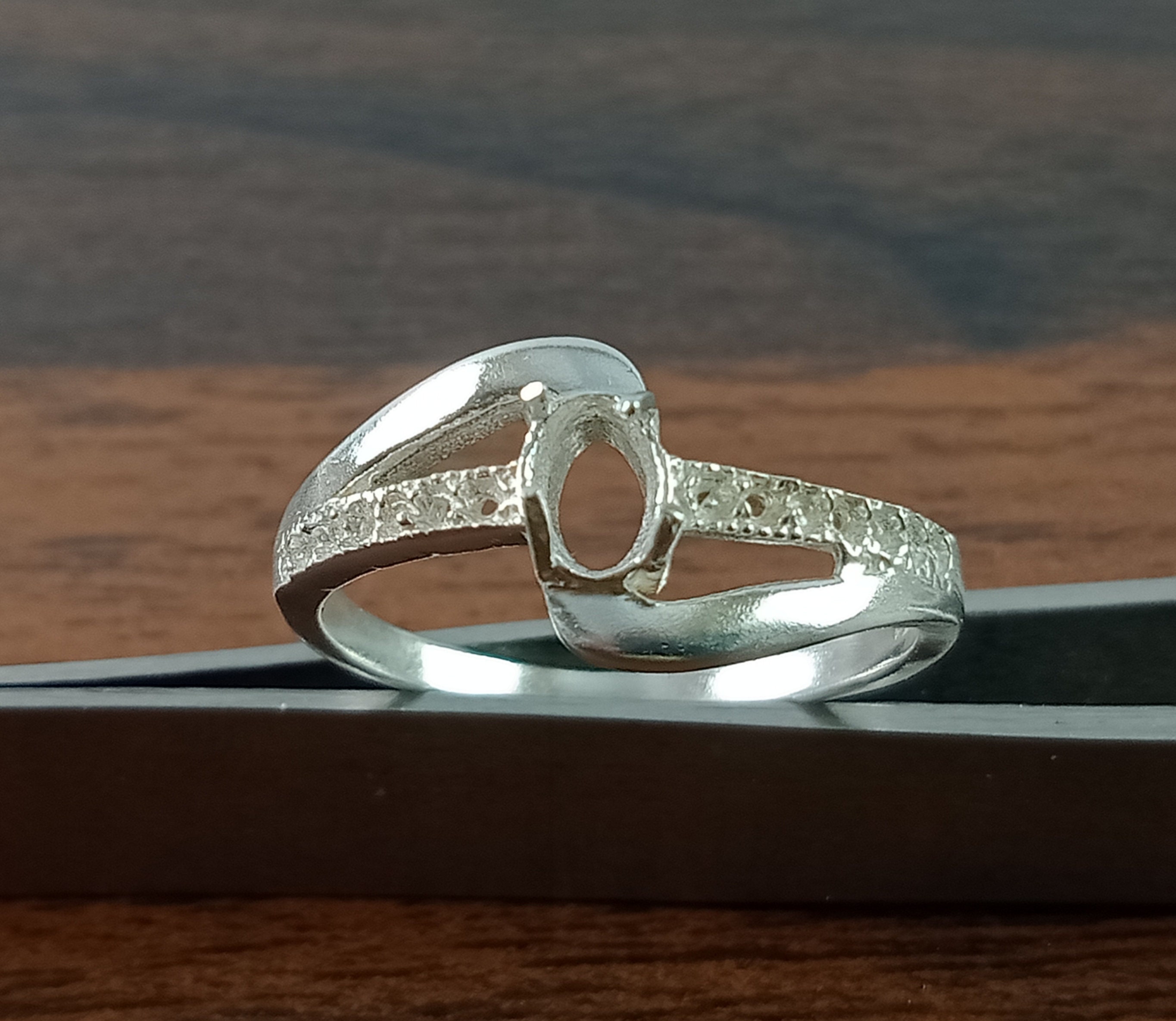 Ring Without R 6X4MM Oval Semi Mount Ring-Without Stone Ring-Ready To be Set | Etsy