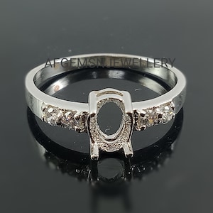 7X5 MM Oval Semi Mount Ring-Without Main Stone Ring-Promise Ring-Women Ring-925 Sterling Silver Ring-7x5 MM Oval Ring-Prong Setting Ring