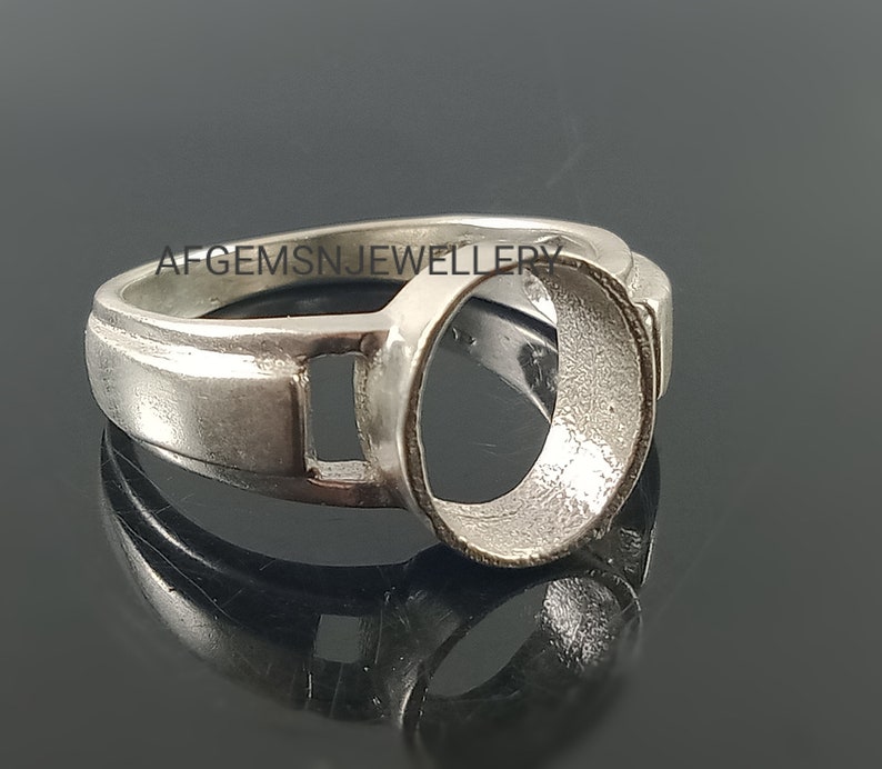 8X10 MM Oval Semi Mount Ring-Without Stone Ring-Promise Ring-Unisex Ring-925 Sterling Silver Ring-Oval Ring-Bezel Setting Ring