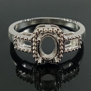 7X5 MM Oval Semi Mount Ring-Without Stone Ring-Promise Ring-Women Ring-925 Sterling Silver Ring-7x5 MM Oval Ring-Prong Setting Ring