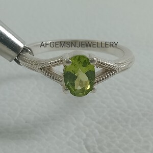 Oval Cut Peridot Ring-Natural Peridot Ring-Silver Peridot Ring-August Birthstone Ring-Promise Ring for Her