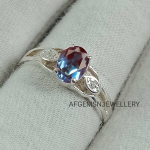 925 Sterling Silber 5 Kt Alexandrit Farbwechsel Stein Versprechen