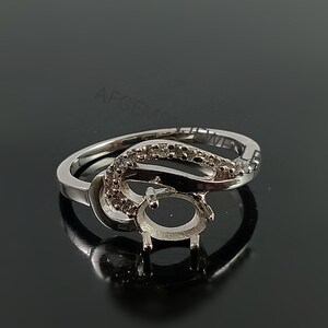 Ready To be Set With Your Own Stone-7X5 MM Oval Semi Mount Ring-Without Stone Ring-Promise Ring-925 Sterling Silver Ring-Prong Setting Ring