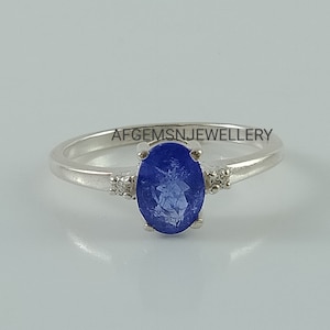 Ring Deep blue tanzanite, Natural Tanzanite Ring, Oval tanzanite ring , 925 Sterling Silver Ring, December Birthstone, Promise ring