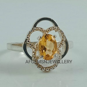 Yellow Topaz Ring-Natural Golden Topaz Ring-925 Sterling Silver Ring-Golden TOPAZ Jewelry-Vintage Ring-Birthstone TOPAZ Ring