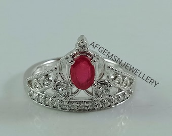 Queen Ruby Ring-925 Sterling Silver Ring-Red Ruby Ring-Ruby Gemstone Ring-Statement Ring-Proposal Ring-Ruby Jewelry Ring