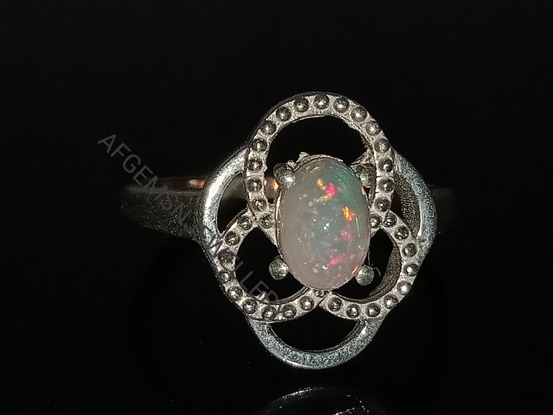 Promise Ring Opal Engagement Ring Oval Opal Ring Opal Ring White Fire Opal Ring White Opal Ring
