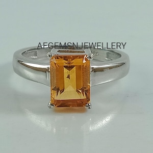 Golden Topaz Ring-Yellow Topaz Ring-Vintage Ring-Birthstone Topaz Ring-Natural Golden Topaz Gemstone Ring-Promise Ring-Topaz Ring
