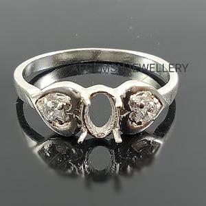 925 Sterling Silver Ring-Without Stone Ring-7X5 MM Oval Semi Mount Ring-Ready To be Set With Your Own Stone-7x5mm Oval Prong Setting Ring