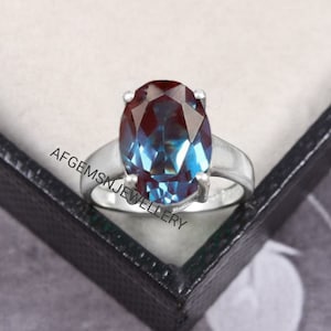 Color Changing Alexandrite Ring-925 Sterling Silver Ring-Promise Ring-June Birthstone Ring