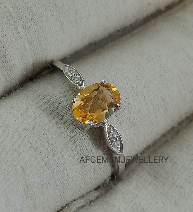 Gifts Ring-Yellow Topaz Ring-Natural Golden Topaz Ring-925 Sterling Silver Ring-Golden TOPAZ Jewelry-Vintage Ring-Birthstone TOPAZ Ring