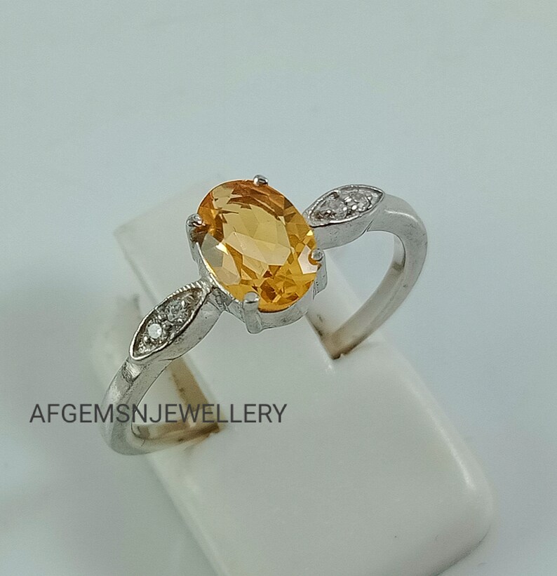Gifts Ring-Yellow Topaz Ring-Natural Golden Topaz Ring-925 Sterling Silver Ring-Golden TOPAZ Jewelry-Vintage Ring-Birthstone TOPAZ Ring