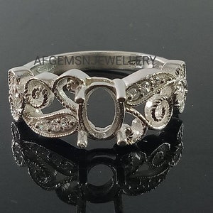 7X5 MM Oval Semi Mount Ring-Ready To be Set With Your Own Stone-Oval Prong Setting Ring-Without Stone Ring-925 Sterling Silver Ring