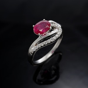 Unique Ruby Ring-Oval Ruby Ring-Red Ruby Ring-Handmade Ring-Silver Ruby Ring-Women Ruby Ring-Zircon Ruby Ring-Engagement Ring-Ruby Jewelry
