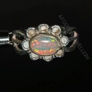Ethiopian Opal Ring-White Opal Ring-Oval Opal Ring-Fire Opal Ring-Unique Opal Ring-Promise Ring-925 Silver Opal Ring-October Birthstone Ring