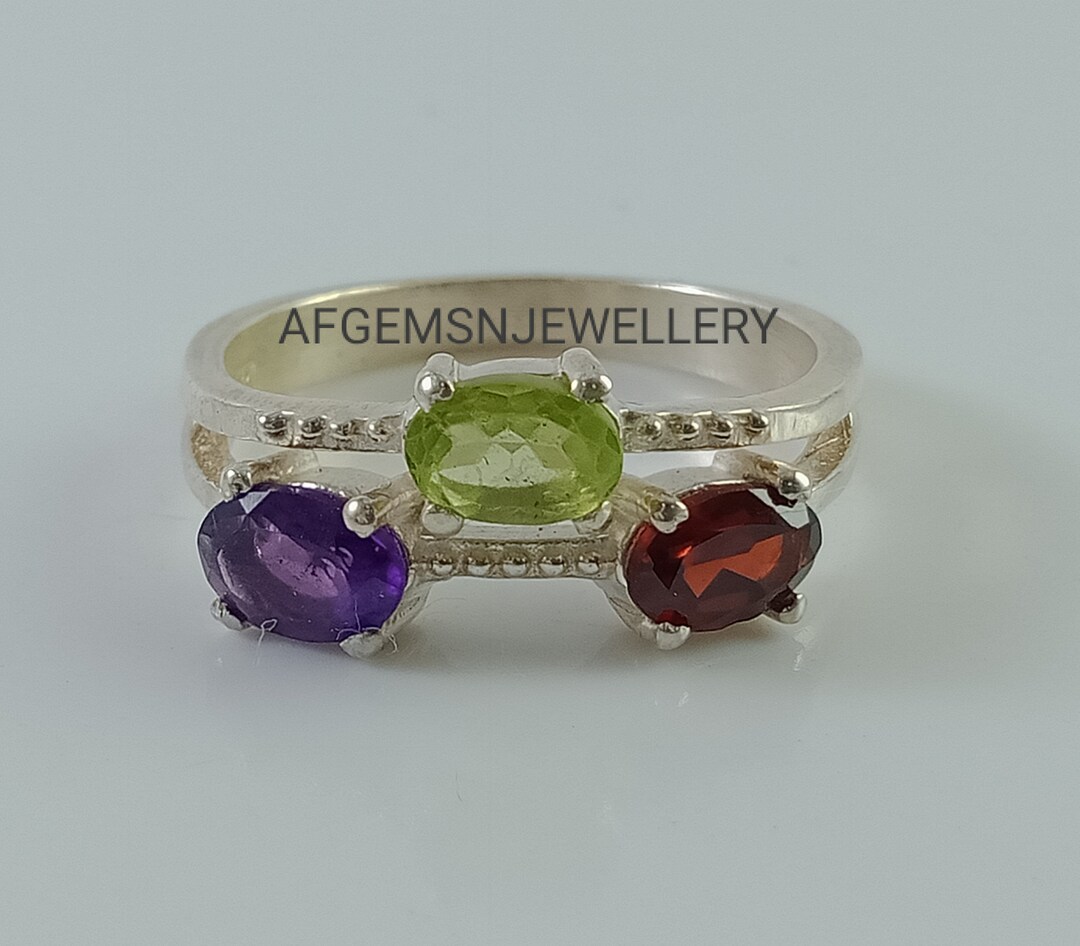 Multimarque Stone Rings Natural Multi Stone Ring-women Multi Stone Ring-multi Jewelry Ring ...