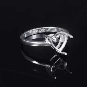 7X7 MM Heart Shape Semi Mount Ring-Without Stone Ring-Ready To be Set With Your Own Stone-Blank Ring-925 Silver Ring-Prong Setting Ring