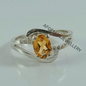 Yellow Topaz Ring-Natural Golden Topaz Ring-925 Sterling Silver Ring-Golden TOPAZ Jewelry-Vintage Ring-Birthstone TOPAZ Ring