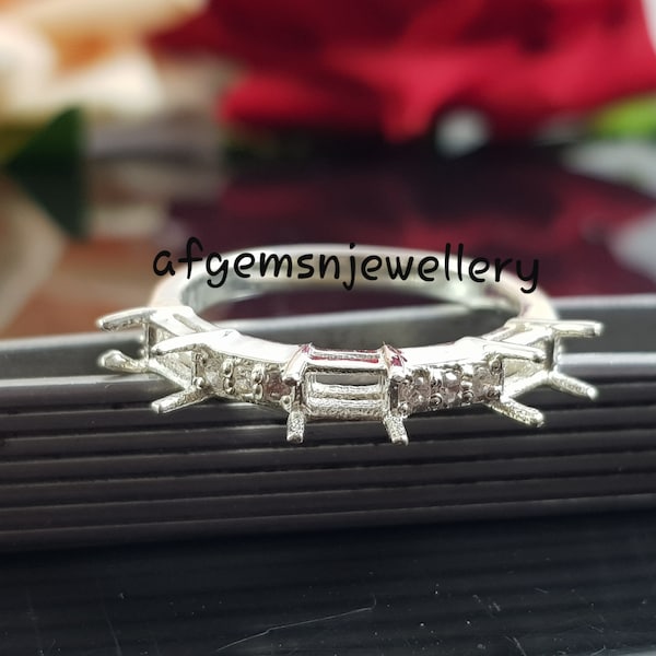 Ring Without R Three Stone Ring Setting Without Stones - Etsy
