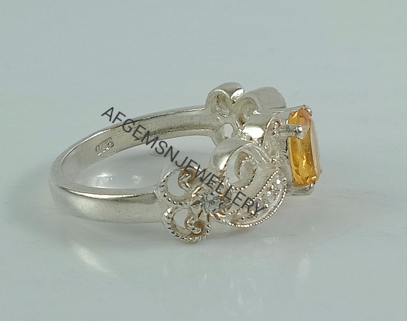 Unique Yellow Topaz Ring-925 Silver Ring-Golden Topaz Jewelry-Vintage Ring-Gift Ring-Women Ring-Yellow Golden Topaz-Birthstone Topaz Ring