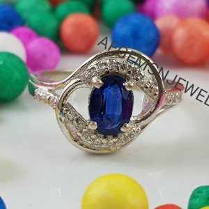 Ring Kyanite, 925 Sterling Silver, Oval Cut Kyanite, Blue Kyanite Gemstone, Anniversary Ring, Wedding Gift Ring, Women&#39;s Gift Ring