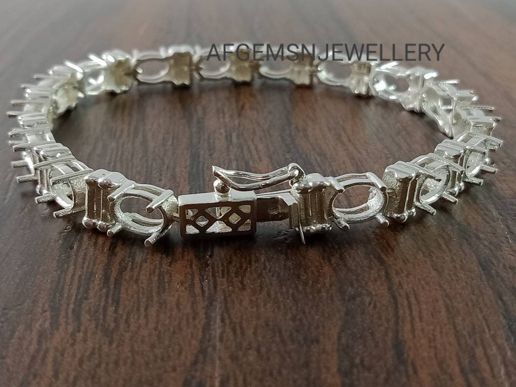 7X5MM Oval Tennis Braceletsemi Mount Braceletwithout Stone Etsy