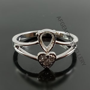 7X5 MM Pear Semi Mount Ring-Without Stone Ring-Ready To be Set With Your Own Stone-925 Sterling Silver Ring- Pear Ring-Prong Setting Ring