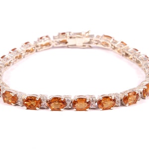 Wedding Yellow Topaz Bracelet-Tennis Gold Topaz Bracelet-925 Silver Bracelet-Topaz Bracelet-Golden Topaz Bracelet-Unique Topaz Bracelet