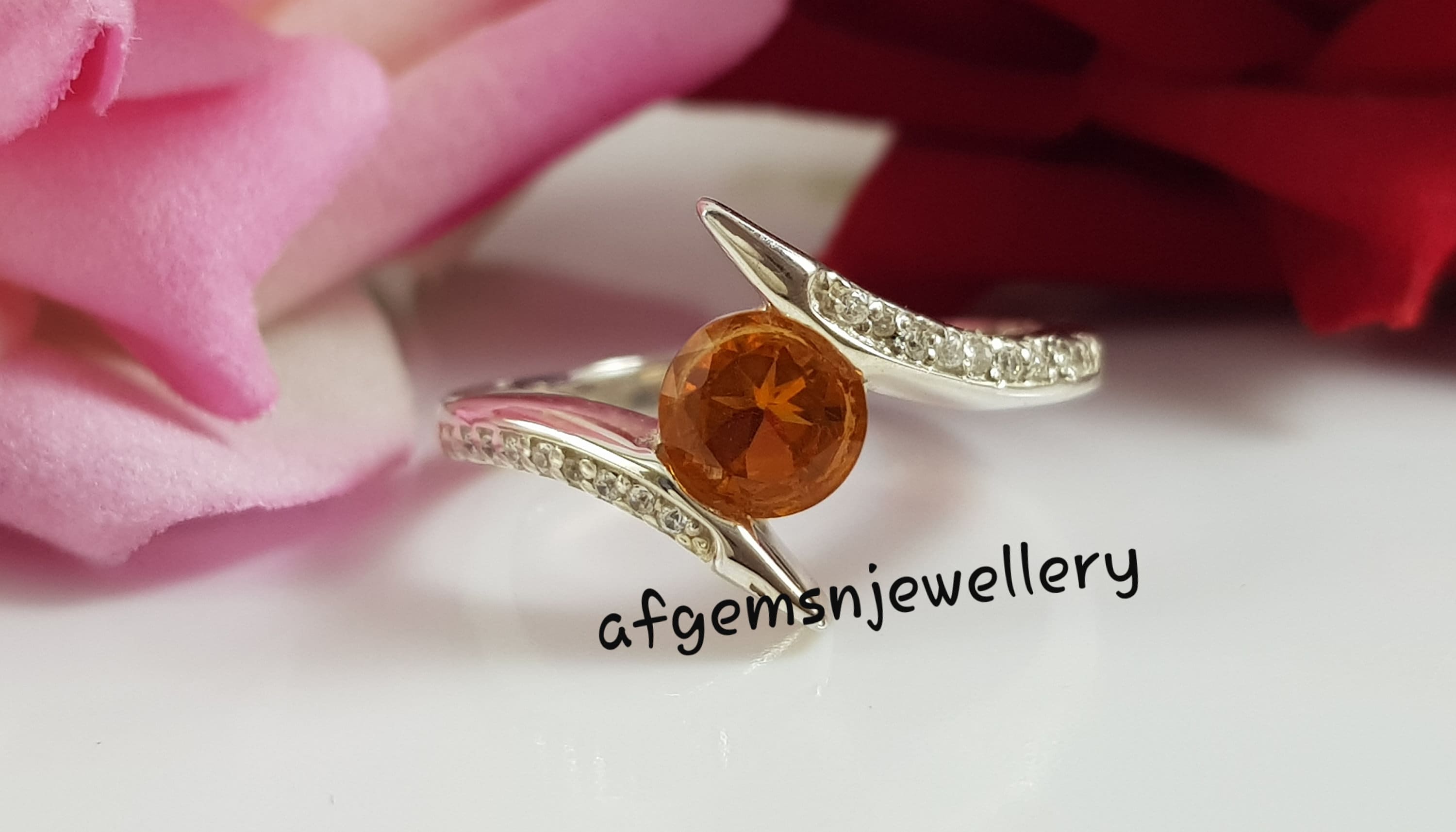 Wedding Golden Topaz Ring 925 Sterling Ring Dainty Natural - Etsy UK