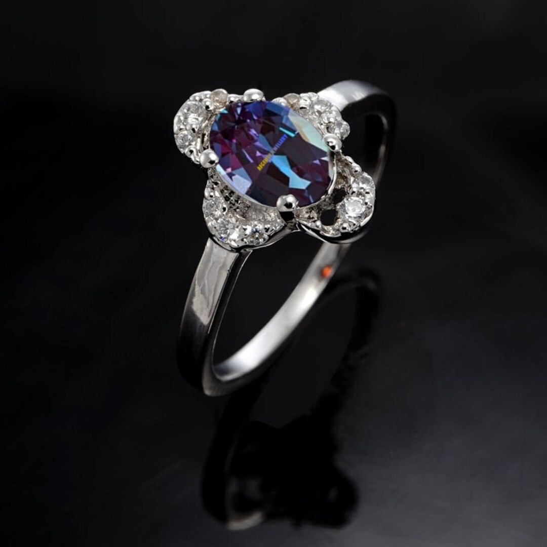 Small Alexandrite Rings Beautiful Handmade Alexandrite Ring Solitaire Ring Promise Ring Oval ...