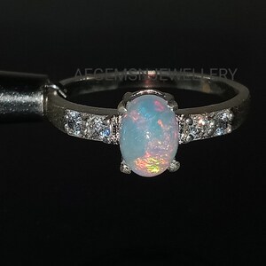 Dainty Opal Ring-Opal Engagement Ring-White Opal Ring-Silver Opal Ring-Delicate Opal Ring